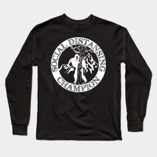 Bigfoot Social Distancing Champion Sasquatch Long Sleeve T-Shirt